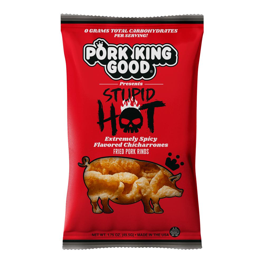 Pork King Good (8) Bags Seasoned Pork Rinds Variety Pack 