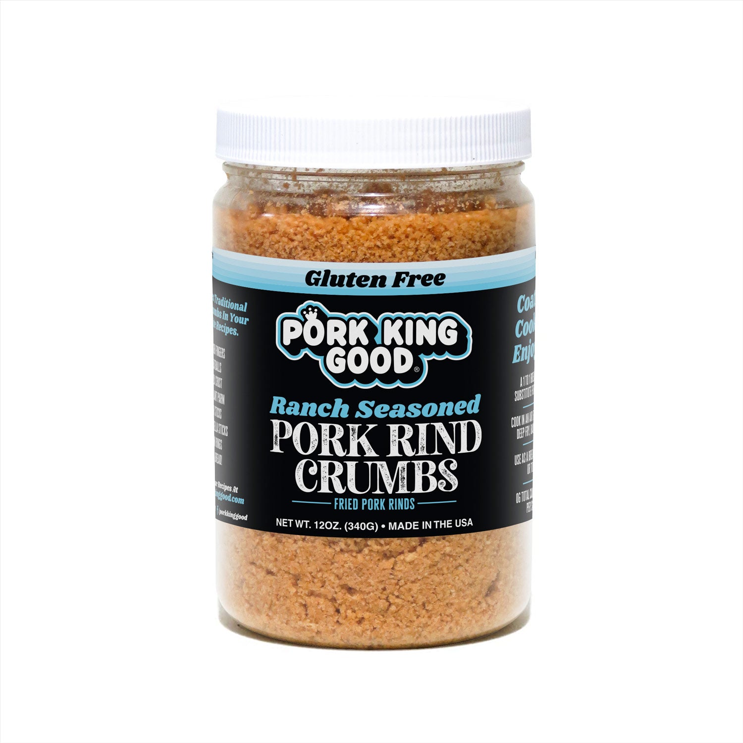 Pork King Good Pork Rind Crumbs Ranch Seasoned - 12 oz (340 g), 12 oz -  Kroger