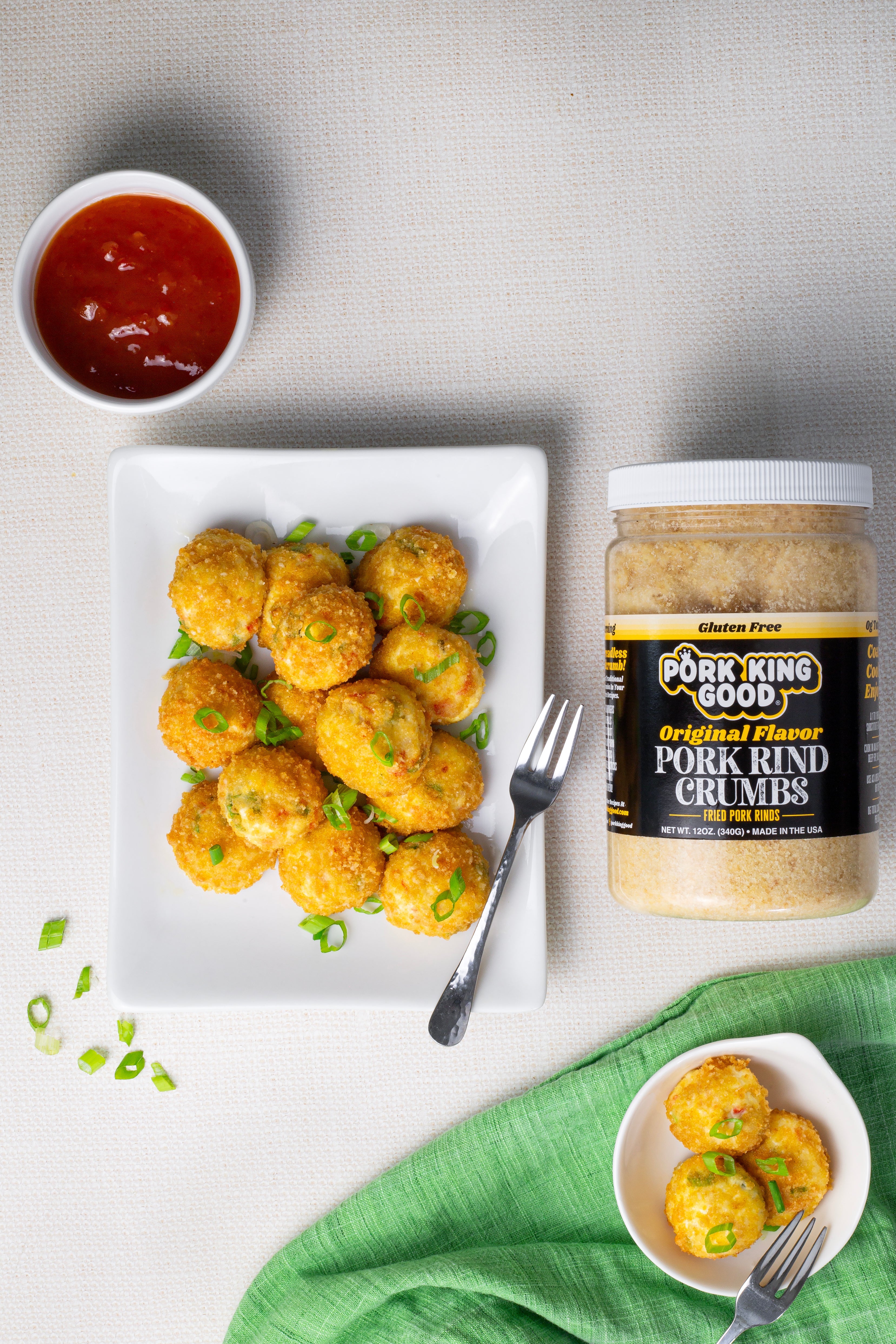 Air Fryer Pork Rind-Crusted Crab Rangoon Bites – Pork King Good