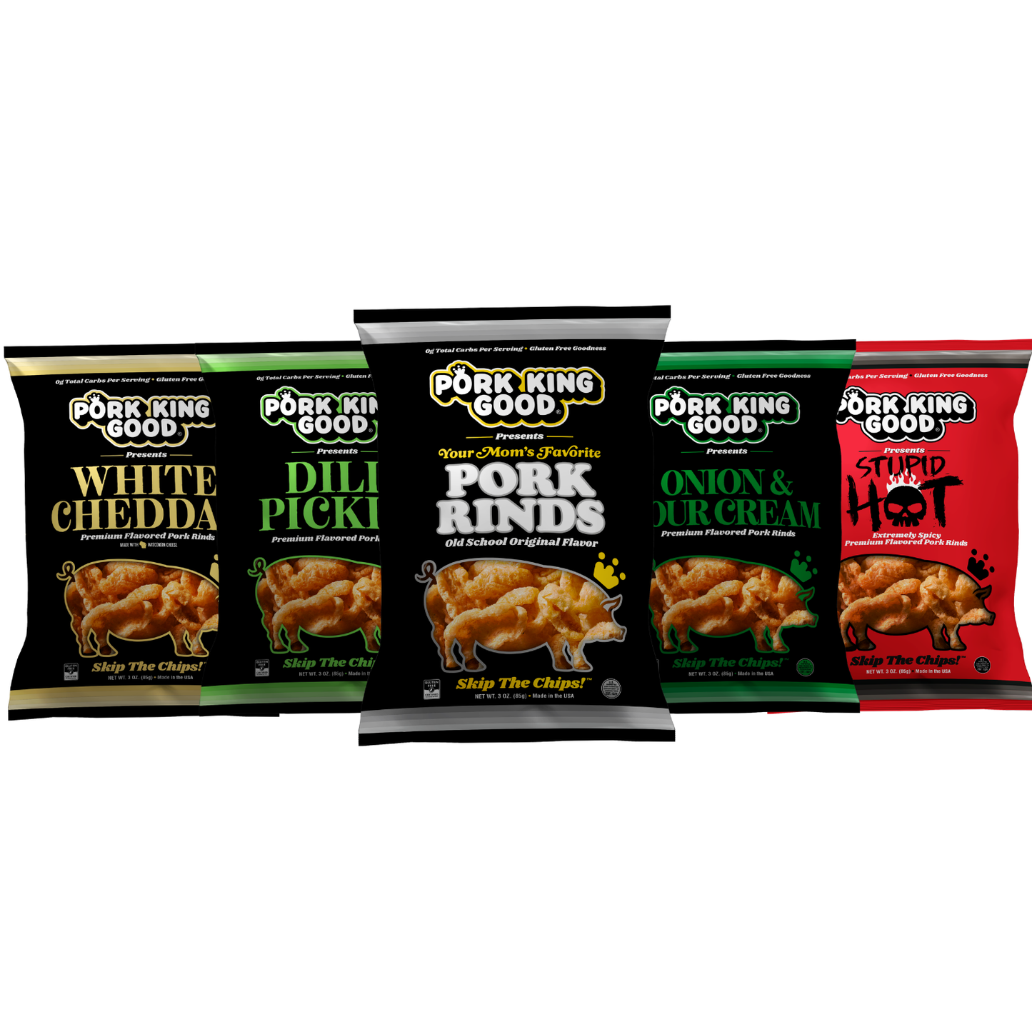 Savory Pork Rinds - 3oz Variety Pack (5-Pack)