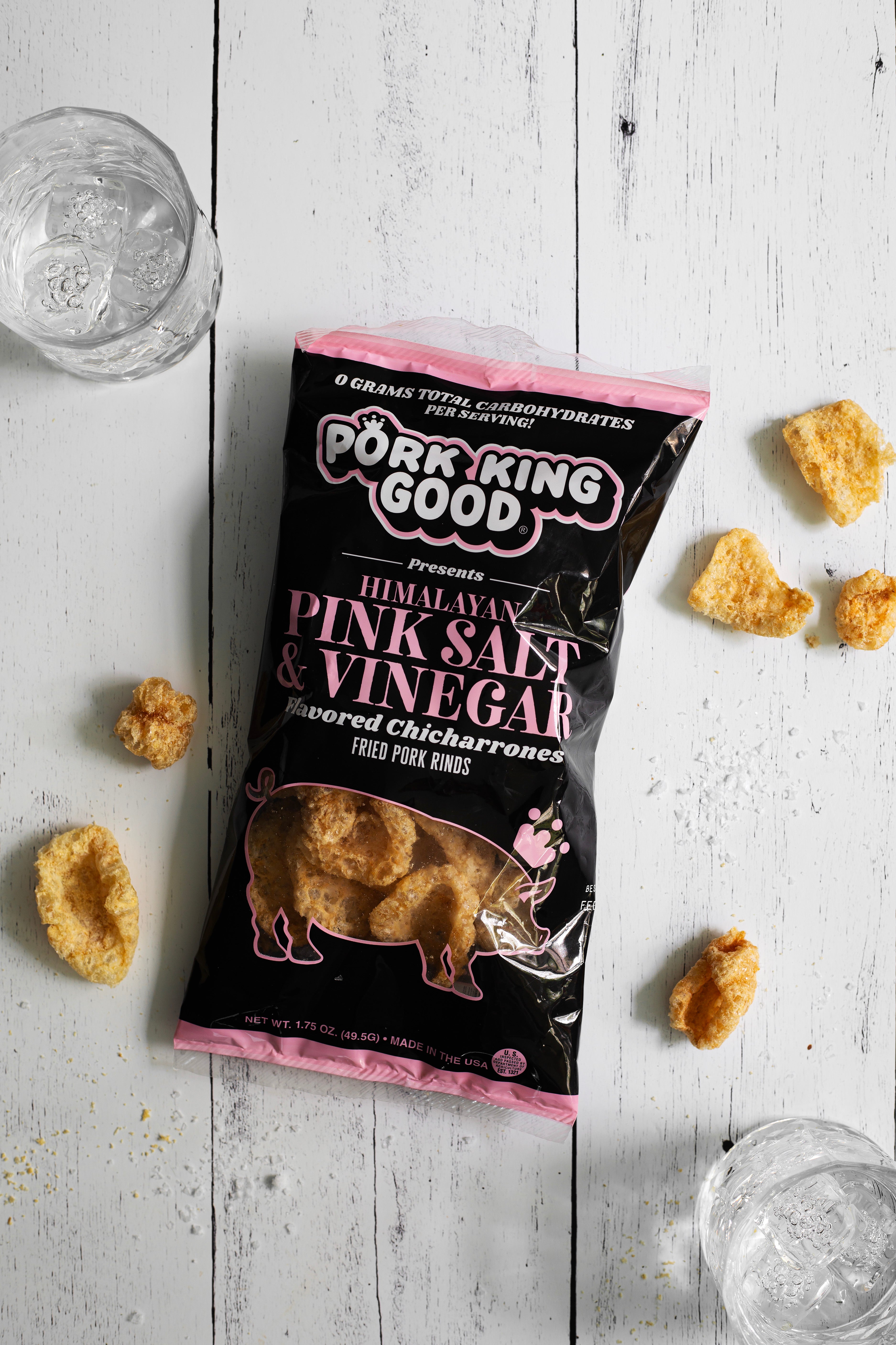 Pork King Good Himalayan Pink Salt & Vinegar Pork Rinds Party Size