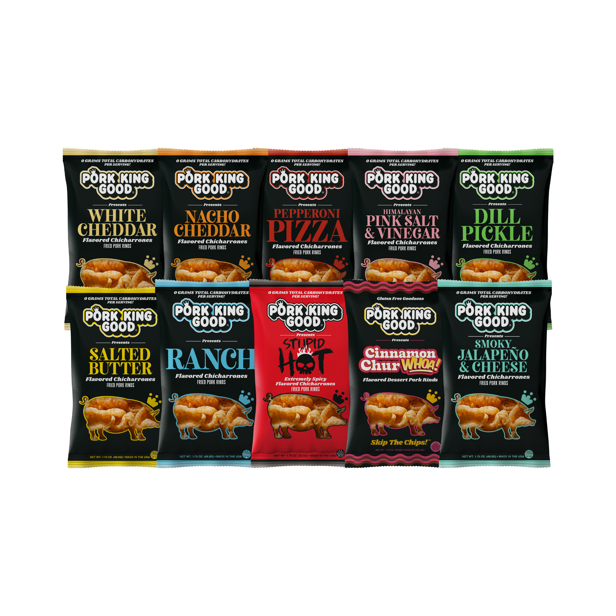 Pork King Good Low Carb Keto Snacks - Pork Rinds & Pork Rind Crumbs