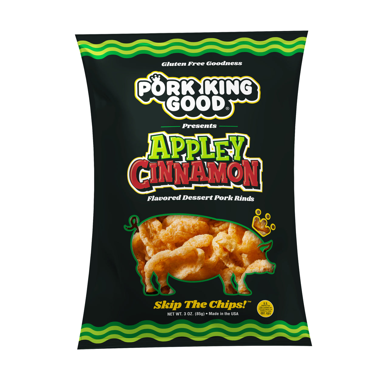 Pork King Good Appley Cinnamon Pork Rinds - 3 oz