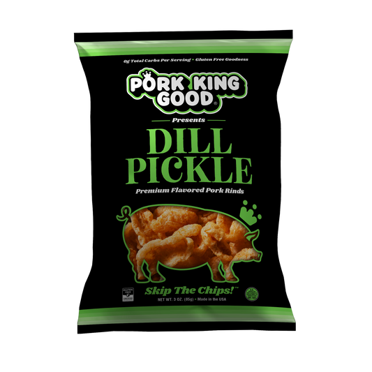 Pork King Good Dill Pickle Pork Rinds 3 oz - Single Bag