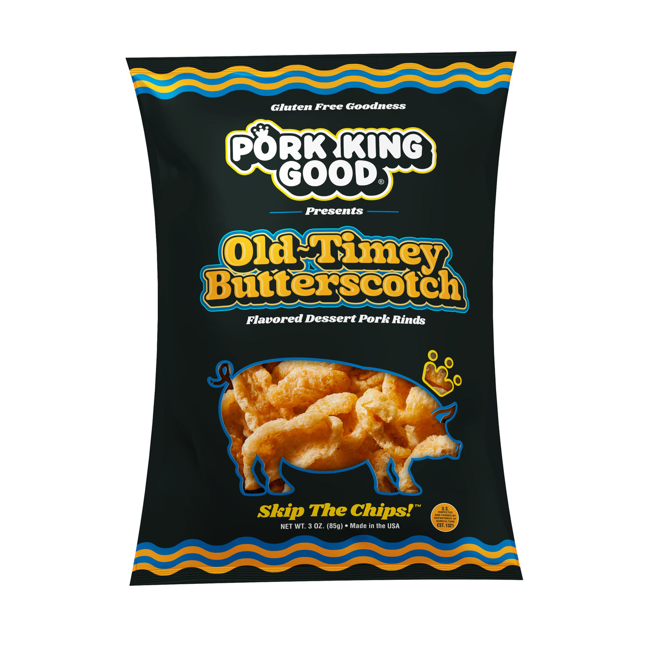 Pork King Good Old Timey Butterscotch Pork Rinds 3 oz - Single Bag