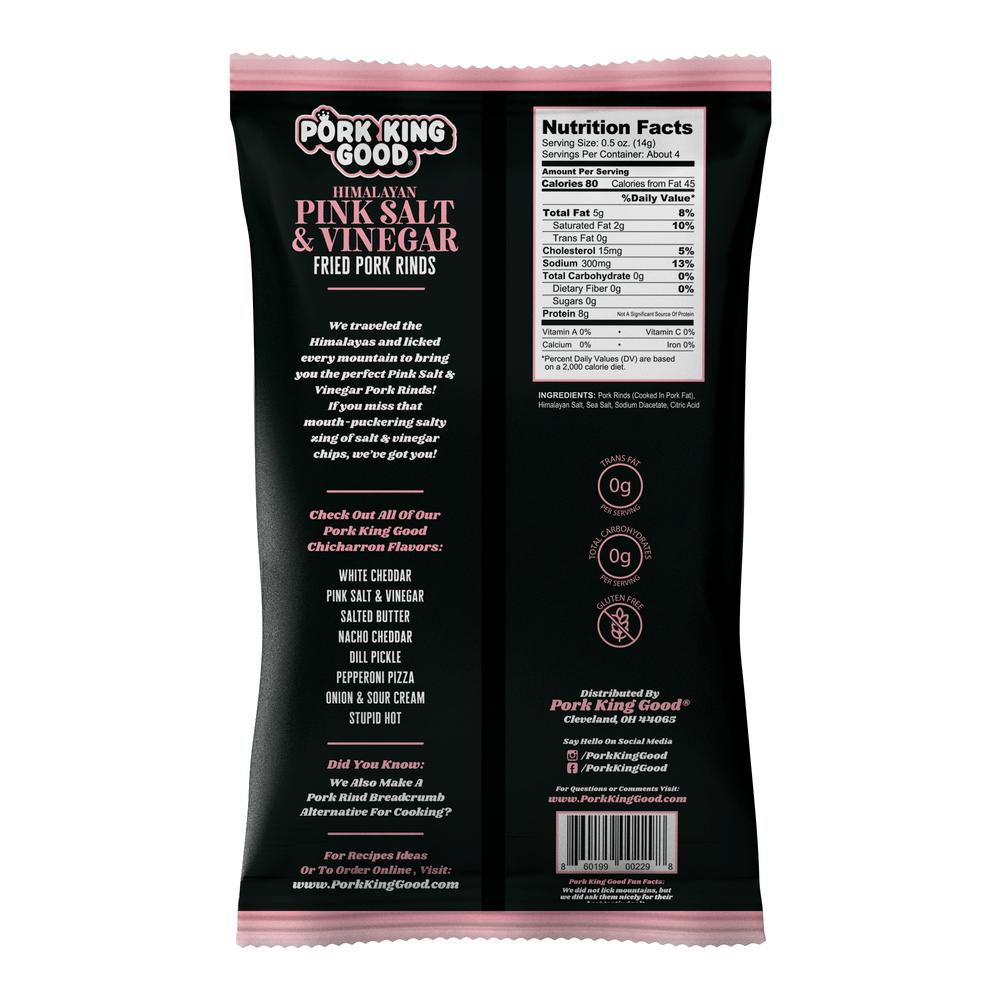 Pork King Good Himalayan Pink Salt & Vinegar Pork Rinds - Pork King Good