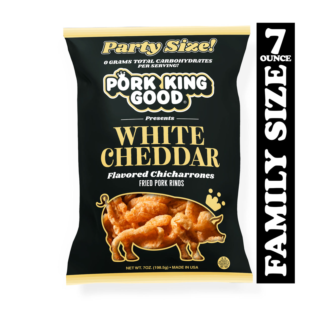 Pork King Good Himalayan Pink Salt & Vinegar Pork Rinds Party Size Bags