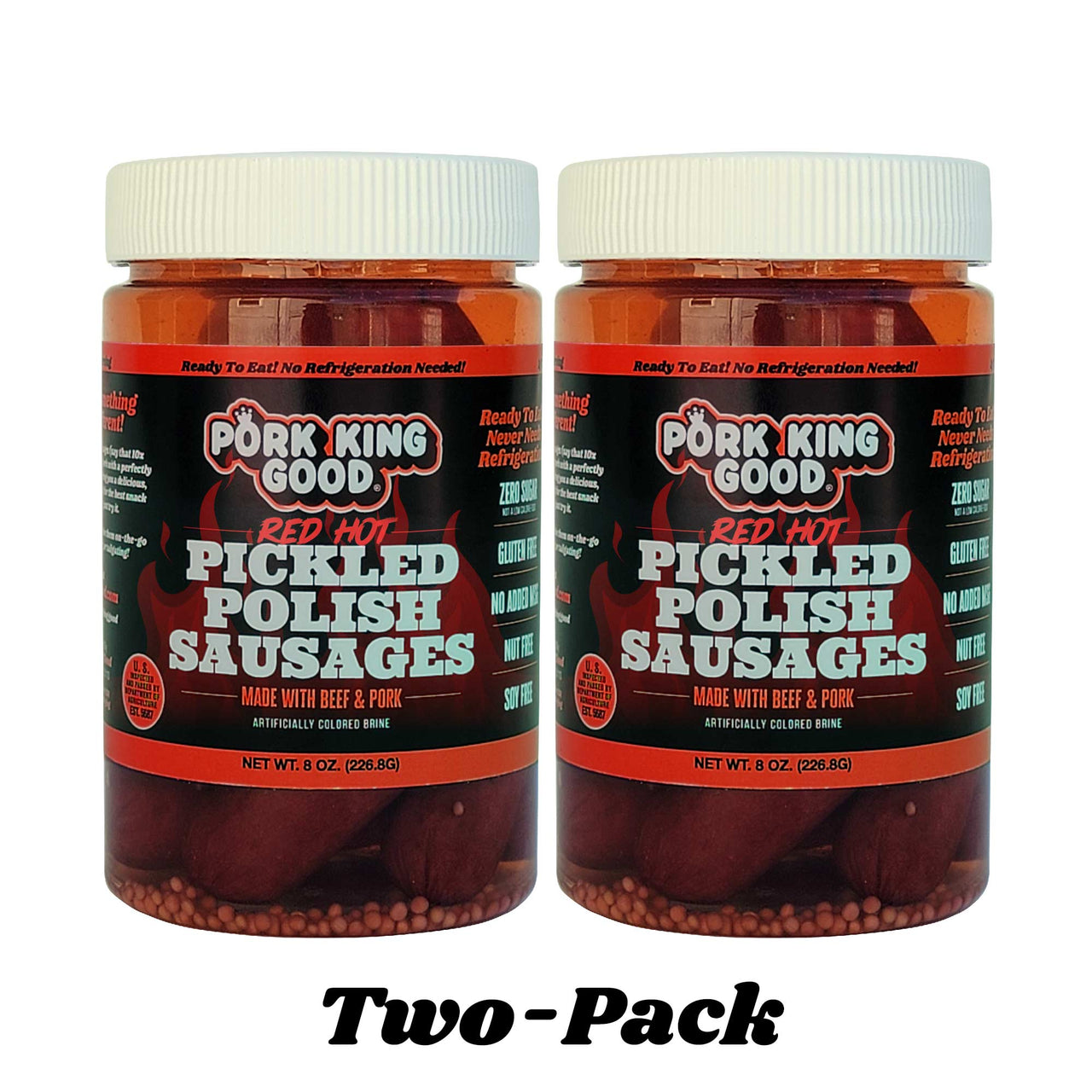 Pork King Good Red Hot Pickled Polish Sausage 2 Pack