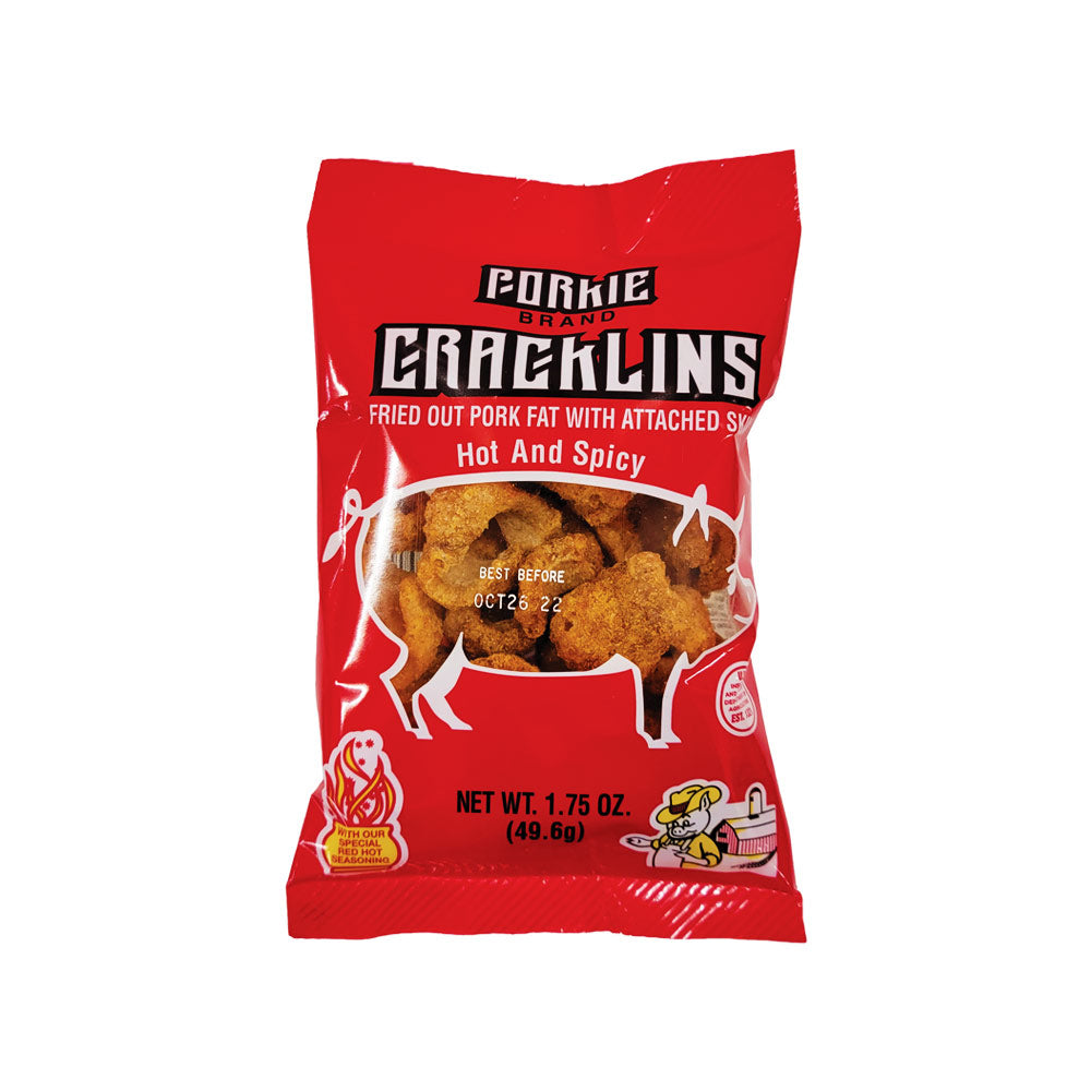 Porkie's Hot Flavored Cracklins -  1.75oz