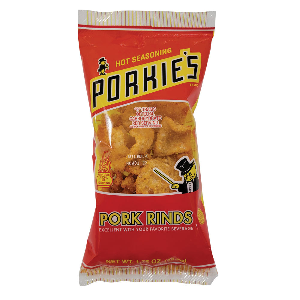 Porkie's Hot Flavored Pork Rinds -  1.75oz